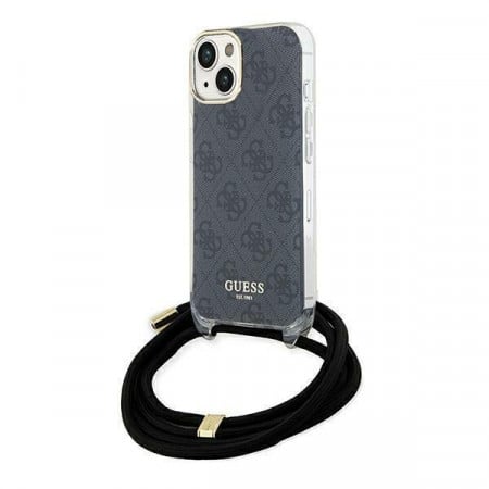 Оригинален гръб GUESS Crossbody Cord 4G Print - iPhone 13 / 14 / 15 черен
