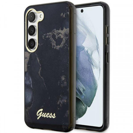 Оригинален гръб GUESS Golden Marble GUHCS23SHTMRSK - Samsung Galaxy S23 черен