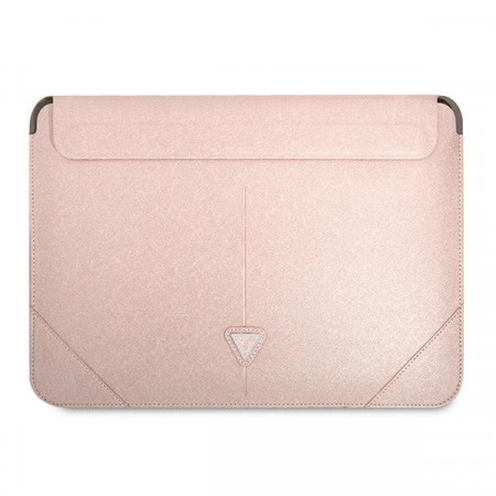Оригинален калъф за лаптоп GUESS Saffiano Triangle Logo GUCS16PSATLP 16" розов