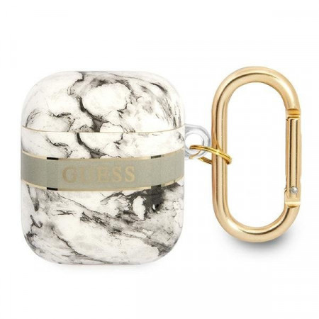 Оригинален калъф за слушалки GUESS Marble Strap GUA2HCHMAG - AirPods 1 / 2 сив