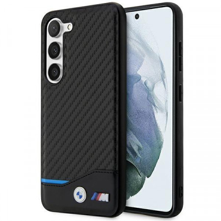 Оригинален твърд гръб с карбонов дизайн BMW BMHCS23S22NBCK - Samsung Galaxy S23 черен