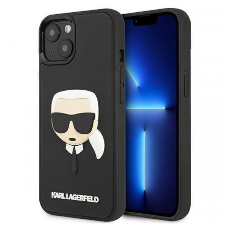 Оригинален твърд гръб KARL LAGERFELD 3D Rubber Karl's Head KLHCP13SKH3DBK - iPhone 13 mini черен