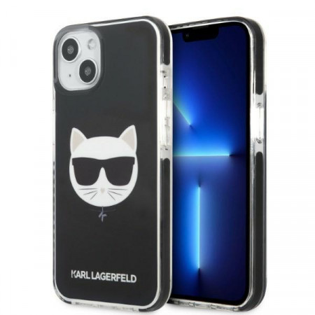 Оригинален твърд гръб KARL LAGERFELD Choupette Head KLHCP13MTPECK - iPhone 13 черен