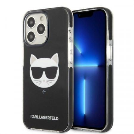 Оригинален твърд гръб KARL LAGERFELD Choupette Head KLHCP13XTPECK - iPhone 13 черен