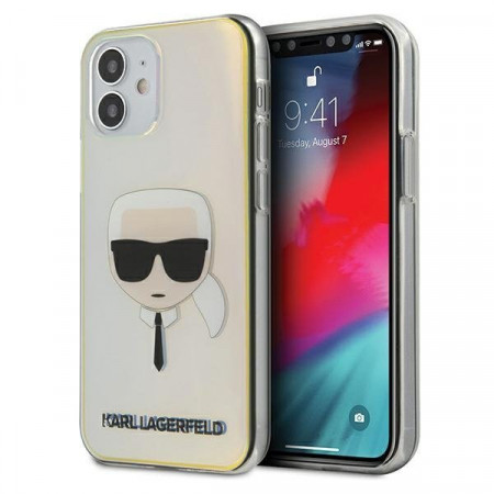 Оригинален твърд гръб KARL LAGERFELD Iridescent Karl's Head KLHCP12SPCKHML - iPhone 12 mini многоцветен