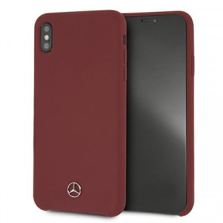 Оригинален твърд гръб MERCEDES Silicone MEHCI65sILRE - iPhone XS Max червен