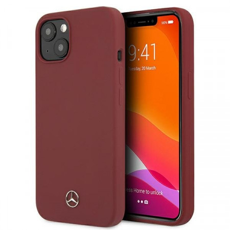 Оригинален твърд гръб MERCEDES Silicone MEHCP13SSILRE - iPhone 13 mini червен