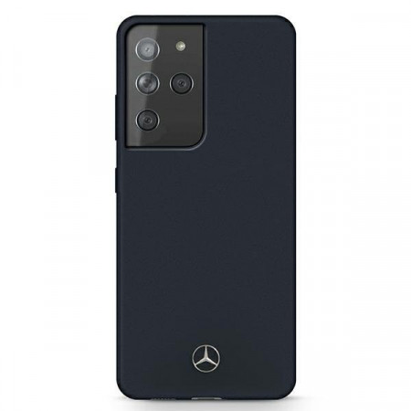 Оригинален твърд гръб MERCEDES Silicone MEHCS21LSILNA - Samsung Galaxy S21 Ultra 5G син
