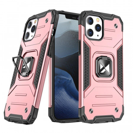 Подсилен гръб WOZINSKY Ring Armor със стойка - iPhone 14 Pro Max розов