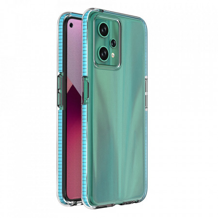 Прозрачен силиконов гръб с цветен кант Spring - Realme 9 5G / 9 Pro светлосин