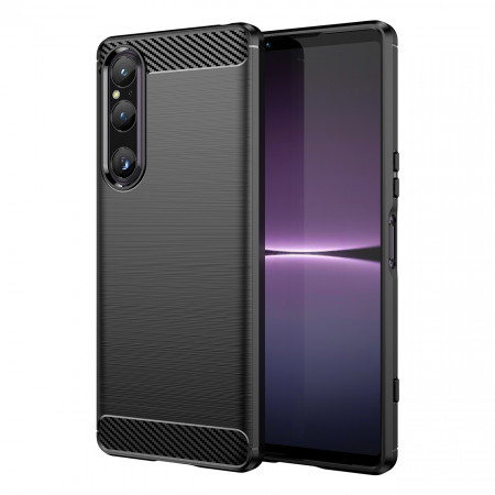 Силиконов гръб Carbon - Sony Xperia 1 V черен