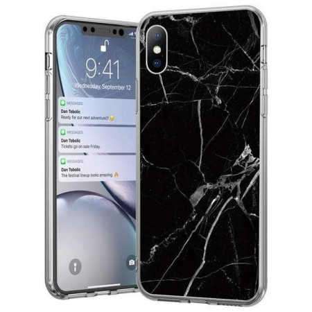 Силиконов гръб WOZINSKY Marble - Samsung Galaxy Note9 черен
