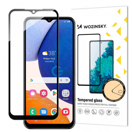 5D Full Glue закален стъклен протектор с пълно покритие WOZINSKY - Samsung Galaxy A14 5G 9H Cover с черна рамка