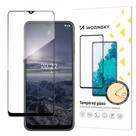 5D Full Glue закален стъклен протектор с пълно покритие WOZINSKY съвместим с гръб - nokia g21 / g11 с черна рамка