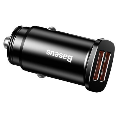 BASEUS Square Universal Smart зарядно за кола 2x USB Quick Charge 3.0 Quick Charge 3.0 SCP AFC 30W (CCALL-DS01) черен