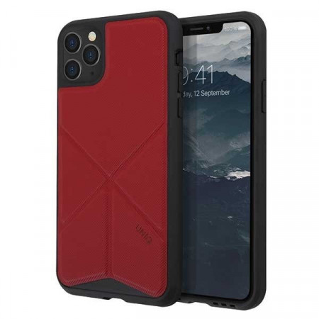 Гръб със стойка UNIQ Transforma - iPhone 11 Pro Max червен