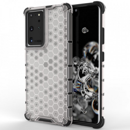 Гръб Honeycomb Armor със силиконов бъмпер - Samsung Galaxy S22 Ultra прозрачен