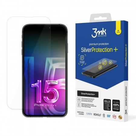 Гъвкав протектор с антимикробно покритие 3mk Silver Protection+ - iPhone 15 Pro Max