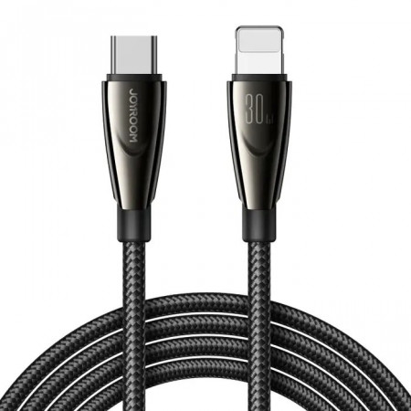 Кабел за зареждане и данни с оплетка JOYROOM Pioneer SA31-CL3 USB Type C към Lightning 30W 1.2m черен