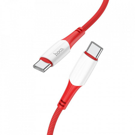 Кабел за зареждане и данни Hoco Ferry USB Type C към USB Type C Power Delivery 60W 3A Ferry (X70) червен