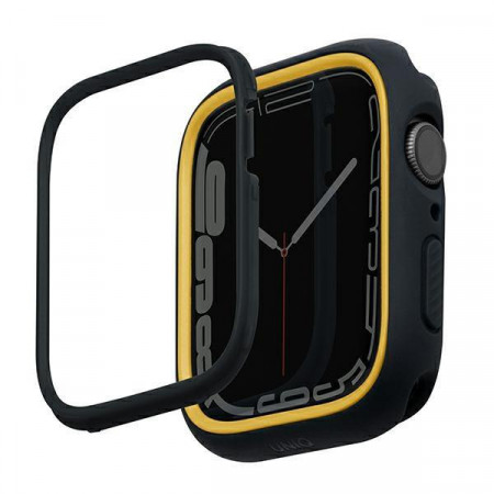 Калъф за корпус с рамка UNIQ Moduo - Apple Watch 40mm SE / 41mm Series 8 / 41mm Series 7 / 40mm Series 6 / 40mm Series 5 / 40mm Series 4 черен / горчица