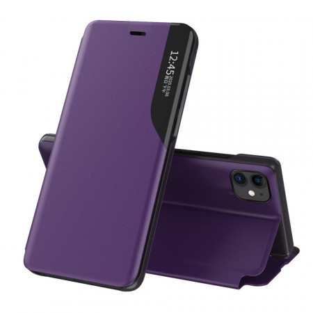 Калъф тип книга от еко кожа Eco - iPhone 13 mini лилав