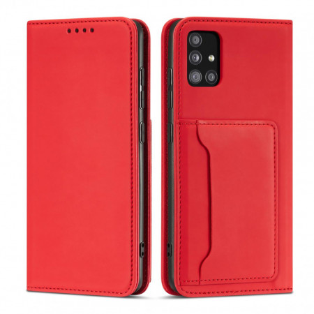 Калъф тип книга с външен джоб Magnet Card - Xiaomi Redmi Note 11 Pro / 11 Pro 5G / 11E Pro 5G червен