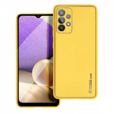 Кожен гръб FORCELL Leather - Samsung Galaxy A32 жълт