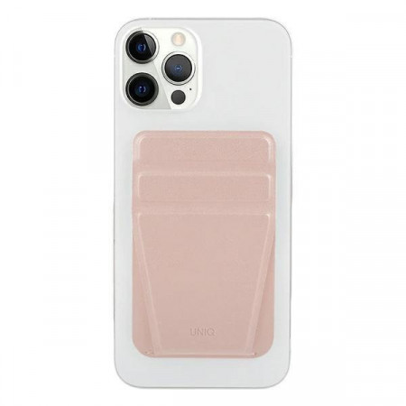 Магнитна стойка за телефон Uniq Lyft с джоб за карти розова