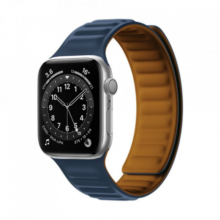 Магнитна стоманена каишка за часовник - Apple Watch 41mm Series 7 син