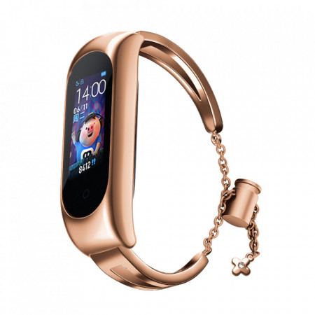Метална каишка за часовник - Xiaomi Mi Band 3 / Band 4 / Band 5 / Band 6 розово злато