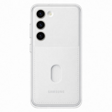 Оригинален гръб със сменяема пластина с джоб за карта SAMSUNG Frame (EF-MS911CWEGWW) - Samsung Galaxy S23 бял