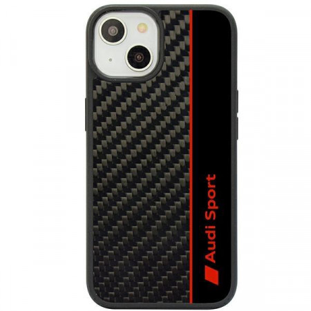 Оригинален гръб AUDI Carbon Fiber Stripe AUS-TPUPCIP14-R8 / D1-BK - iPhone 14 черен