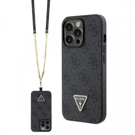 Оригинален гръб GUESS 4G Metal Logo с презрамка GUHCP13LP4TDSCPK - iPhone 13 Pro черен