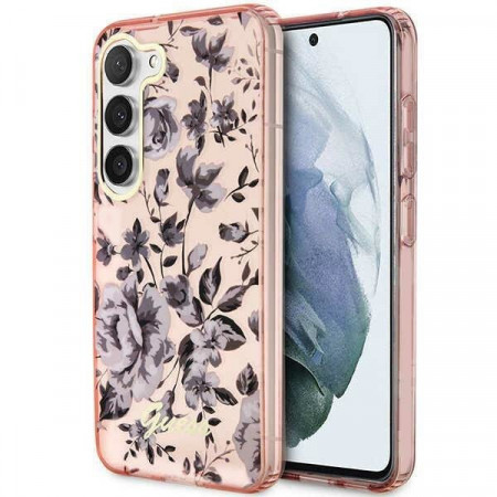 Оригинален гръб GUESS Flower GUHCS23MHCFWSP - Samsung Galaxy S23+ розов
