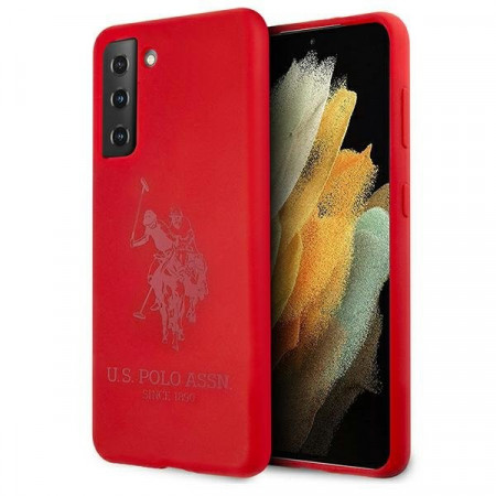Оригинален гръб US POLO Silicone - Tone USHCS21MSLHRTRE - Samsung Galaxy S21+ 5G червен