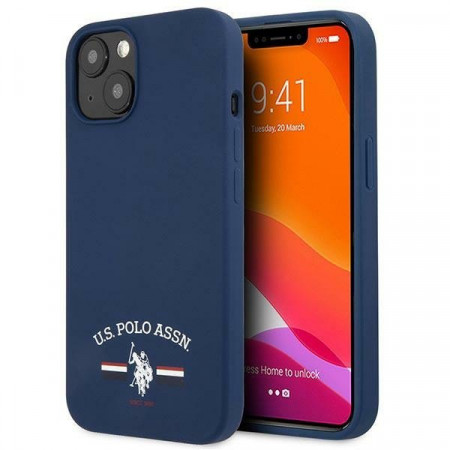 Оригинален гръб US POLO Silicone USHCP13SSFGV - iPhone 13 mini тъмносин