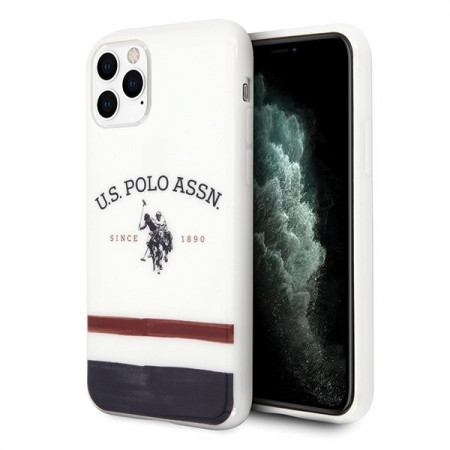Оригинален гръб US POLO Tricolor USHCN65PCSTRB - iPhone 11 Pro Max бял