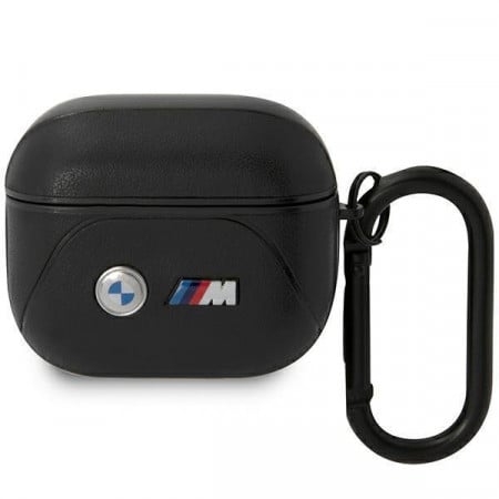 Оригинален калъф за слушалки BMW Leather Curved Line BMA322PVTK - AirPods 3 черен