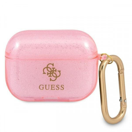 Оригинален калъф за слушалки GUESS Glitter GUAPUCG4GP - AirPods Pro розов