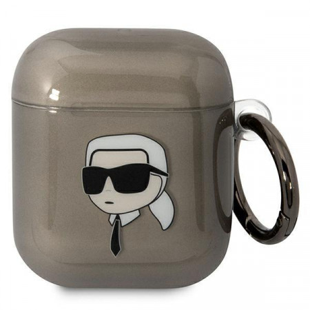 Оригинален калъф за слушалки Karl LAGERFELD Karl's Head KLA2HNIKTCK - AirPods 1 / 2 черен