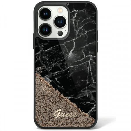 Оригинален твърд гръб GUESS Liquid Glitter Marble GUHCP14XLCSGSGK - iPhone 14 Pro Max черен