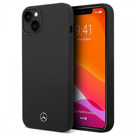 Оригинален твърд гръб MERCEDES Silicone Line MEHCP14MSILBK - iPhone 14 Plus черен