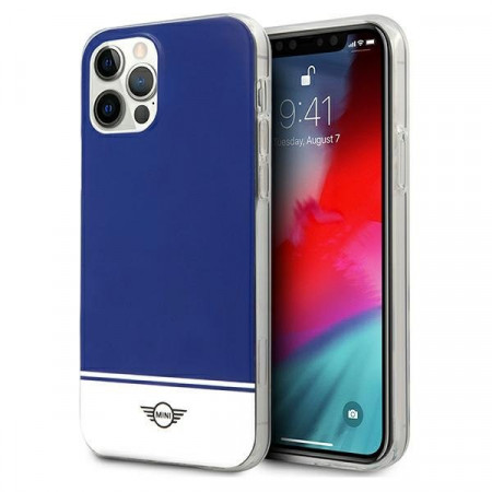 Оригинален твърд гръб MINI Stripe Collection MIHCP12MPCUBINA - iPhone 12 / 12 Pro тъмносин