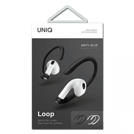 Оригинални куки за слушалки UNIQ Loop Sports Ear Hooks - AirPods черен / бял