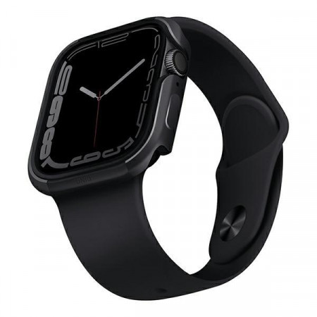Подсилен алуминиев калъф за корпус UNIQ Valencia - Apple Watch 45mm Series 8 / 45mm Series 7 / 44mm SE / 44mm Series 6 / 44mm Series 5 / 44mm Series 4 Графит