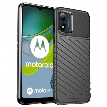 Подсилен гръб Thunder - Moto E13 Silicone Armored Cover черен