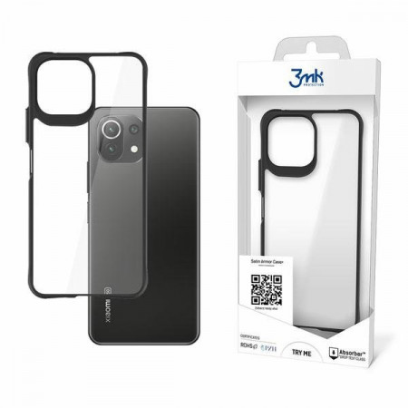 Прозрачен гръб с черна рамка 3mk Satin Armor+ - Xiaomi Mi 11 Lite / 11 Lite 5G / 11 Lite 5G NE
