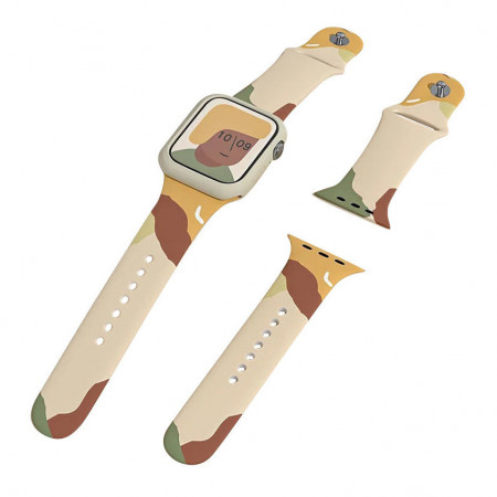 Силиконова каишка за часовник Strap Moro - Apple Watch 44mm SE / 44mm Series 6 / 44mm Series 5 / 44mm Series 4 / 42mm Series 3 / 42mm Series 2 wristband bracelet (1) черен камуфлаж