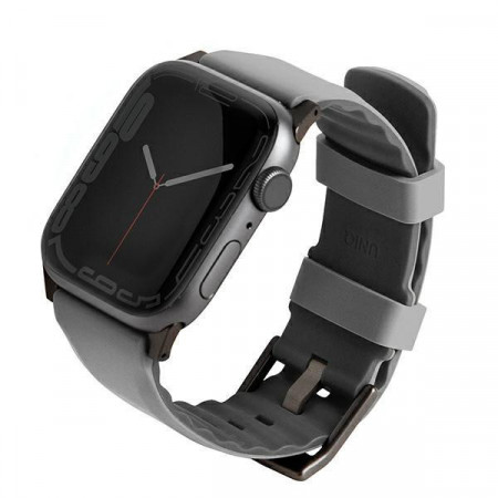 Силиконова каишка за часовник UNIQ Linus - Apple Watch Series 4/5/6/7/8/SE/SE2 38/40/41mm szary/chalk сив